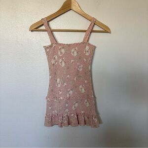 LoveShackFancy Girls Norna Smocked Ballet Pink Floral Dress Size 7/8